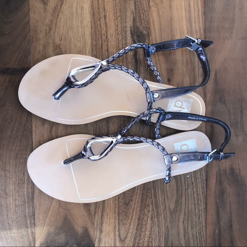 Silver flip flops
